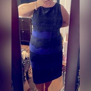 Jessica Blue and black lace dress